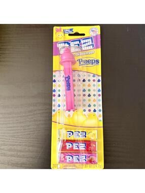Pink Peeps Pez Candy & Dispenser EASTER BASKET …ICONIC LIMITED EDITION